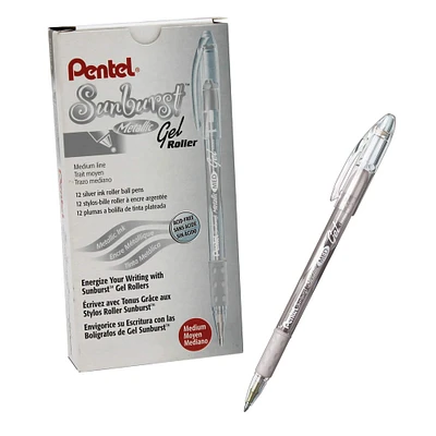 6 Packs: 12 ct. (72 total) Pentel® Sunburst™ Silver Metallic Pens