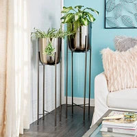 CosmoLiving by Cosmopolitan Black Metal Glam Planter Set