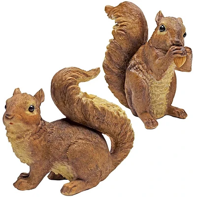 Design Toscano Scamper and Chomper, the Woodland Squirrel Statues Set