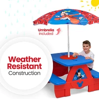 Delta Children Disney® Mickey Mouse 4 Seat Activity Picnic Table with Umbrella