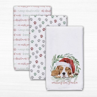 Santa Dog Tea Towels - Set of 3