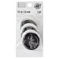 1.375" Basic Buttons, Black & White by Loops & Threads®