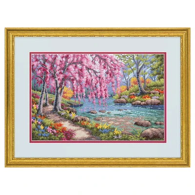 Dimensions® The Gold Collection™ Cherry Blossom Creek Counted Cross Stitch Kit