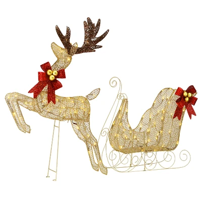 3.5ft. LED Reindeer & Sleigh Decoration