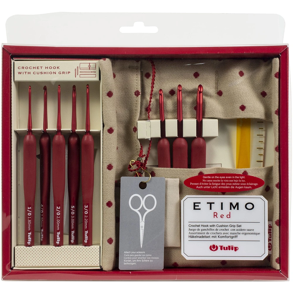 Tulip® Etimo Red Crochet Hook with Cushion Grip Set