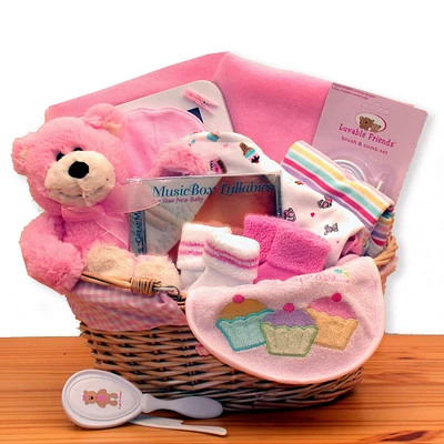 Simply The Baby Basics New Baby Girl Gift Basket