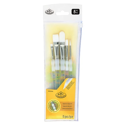 9 Pack: Royal & Langnickel® Soft-Grip™ White Taklon Brush Set