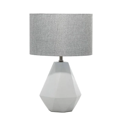 Light Grey Ceramic Modern Table Lamp, 22" x 14" x 14"