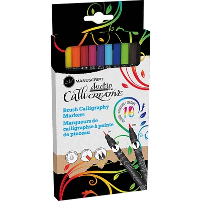 Manuscript CalliCreative 10 Color DuoTip Brush Marker Set