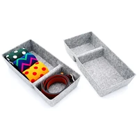 Welaxy Felt 2 Piece Divided Drawer Organizer Trays