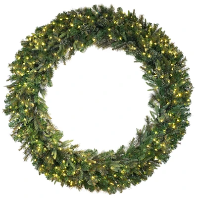 96" Warm White Dura-Lit® LED Cashmere Pine Wreath