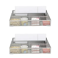 Mind Reader Silver 2 Piece Mesh Deep Drawer Organizer