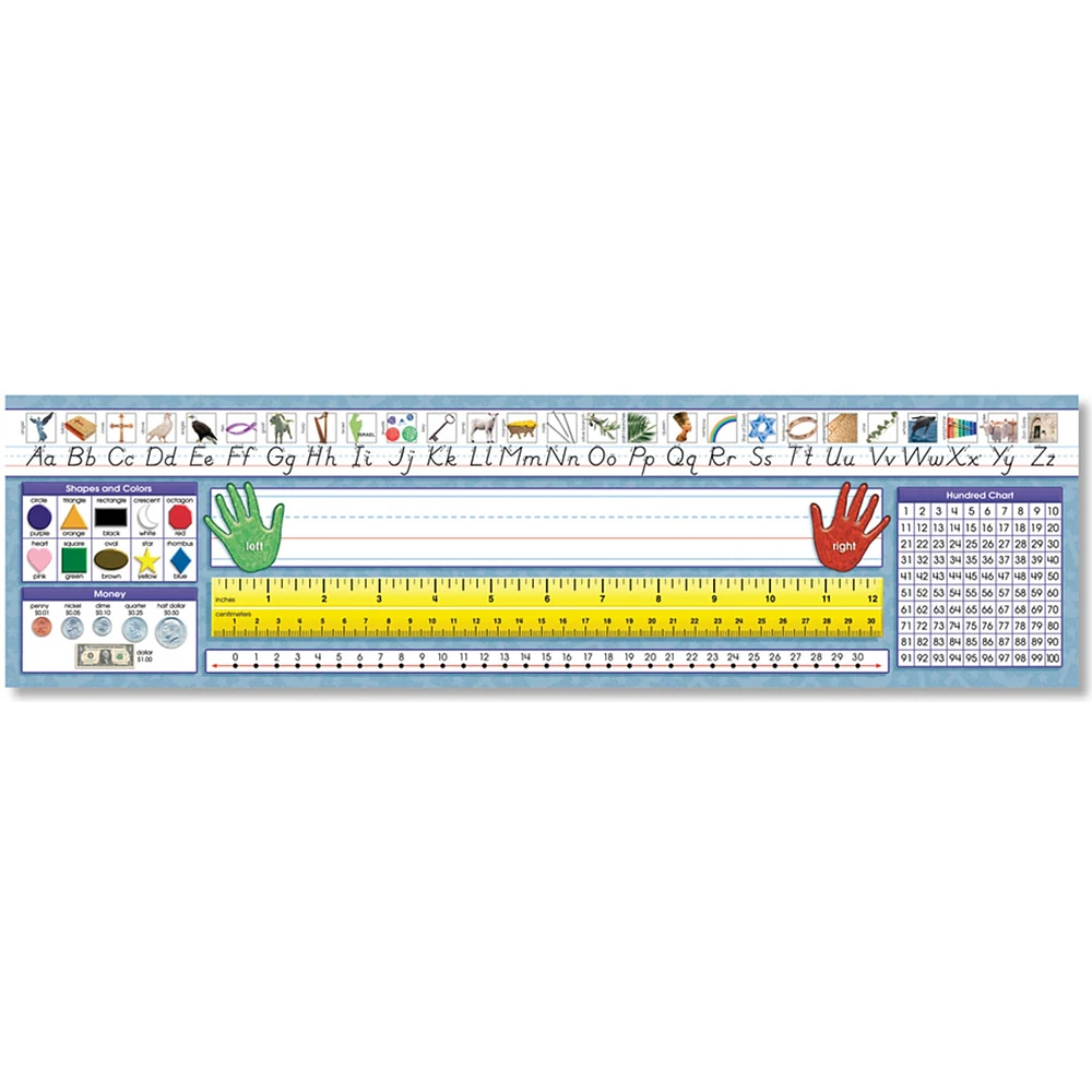 North Star Teacher Resource Christian Primary Modern Manuscript Desk Plates, 3 Packs of 36