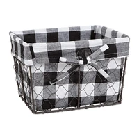DII® Black & White Checkered Chicken Wire Basket Set