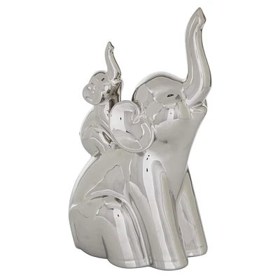 The Novogratz 11" Silver Glam Elephant Sculpture