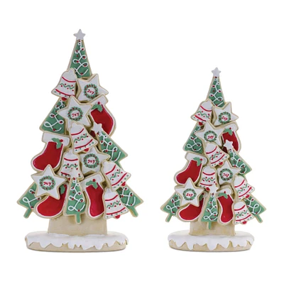 Frosted Christmas Cookie Pine Trees Set