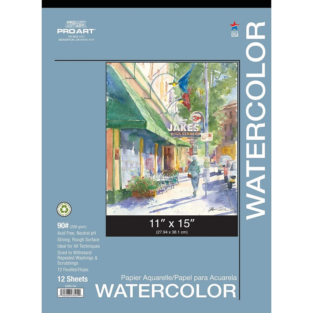 Pro Art® 90lb. Taped Watercolor Pad