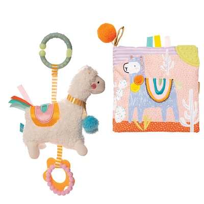 Manhattan Toy® Travel Toy Llama Teether & Soft Activity Book Set