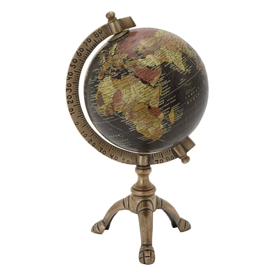 12" Brown Aluminum Rustic Globe