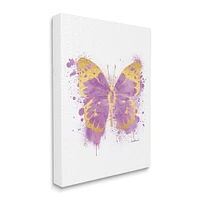 Stupell Industries Purple Butterfly Paint Splatter Glam Insect Canvas Wall Art