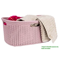 Mind Reader 10.5'' Pink Laundry Basket with Cutout Handles