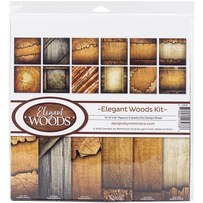 Reminisce Collection Kit 12"X12"-Elegant Woods