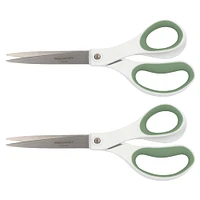 Fiskars® 8" Green & White Scissors, 2ct.