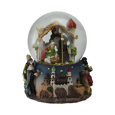 6" Nativity Manger Scene Musical Christmas Snow Globe