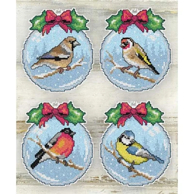 Orchidea Plastic Canvas Counted Cross Stitch Kit With Plastic Canvas Birds Set of 4 Designs