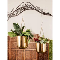 CosmoLiving by Cosmopolitan Gold Metal Glam Planter Set