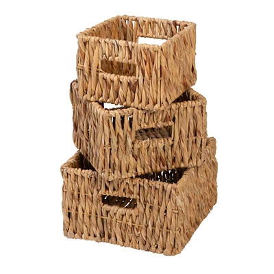 Honey Can Do Square Wicker Natural Nesting Baskets