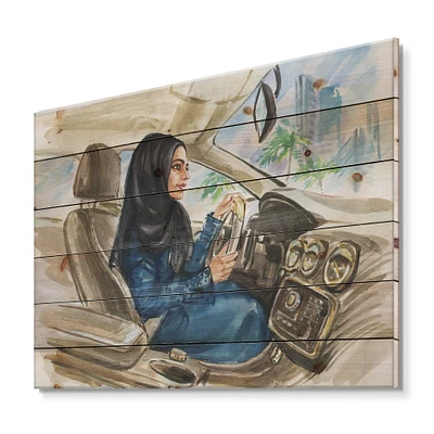 Designart - Arabian Woman Driving A Car I