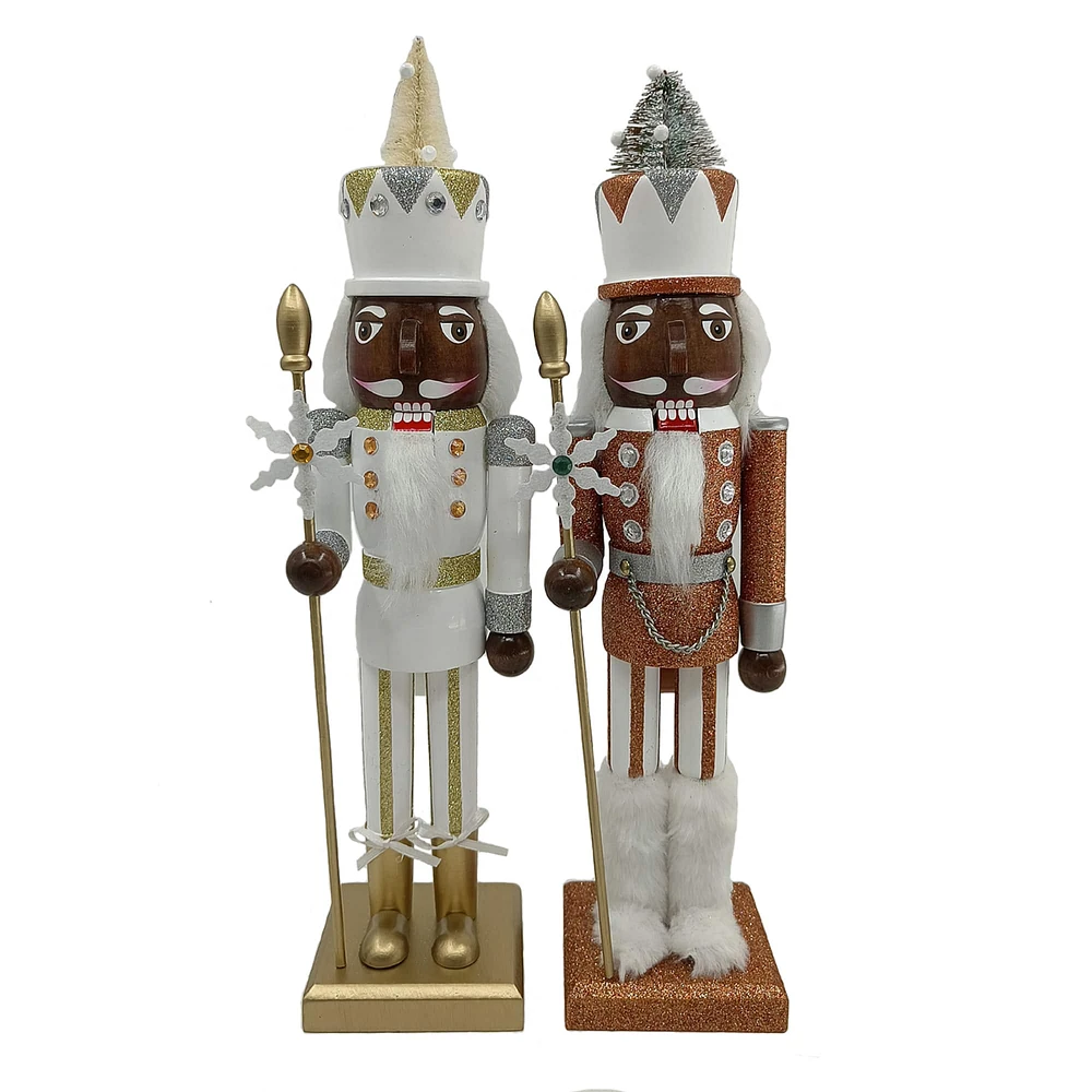 15" Silver & Gold Nutcracker Set