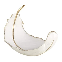 13" White Resin Glam Decorative Bowl