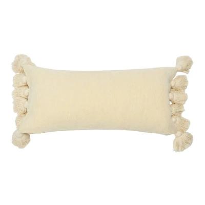 Chenille Lumbar Pillow with Tassels