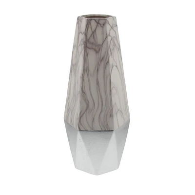 18" Gray Stoneware Contemporary Vase