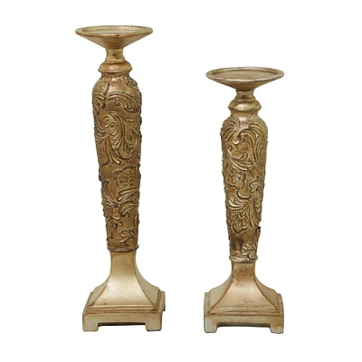 Gold Traditional Candle Holder Set