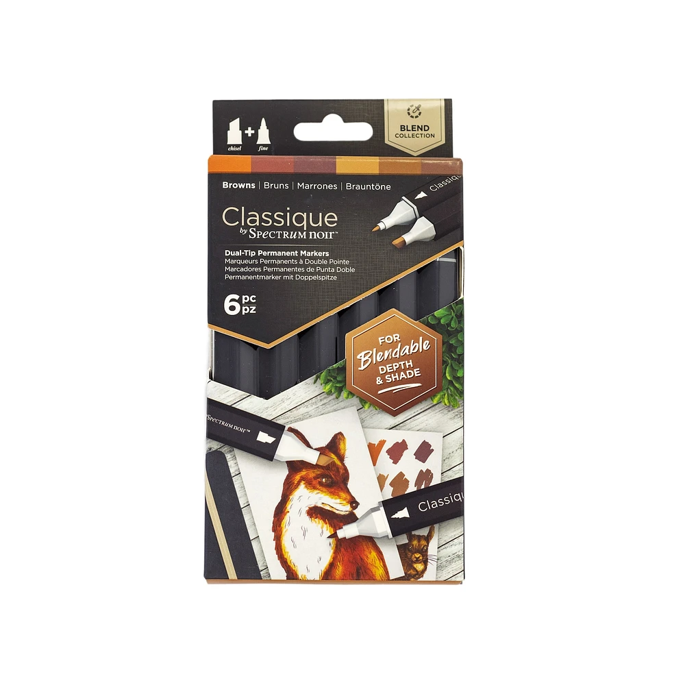 Spectrum Noir™ Classique Browns Dual Tip Marker Set