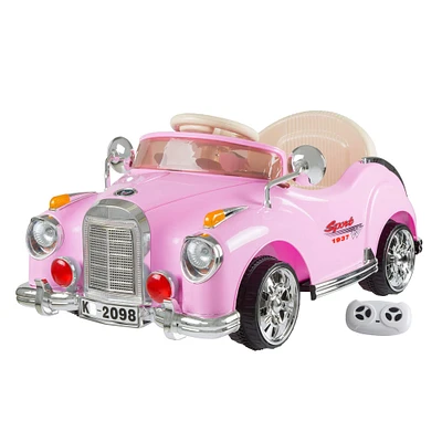 Toy Time Pink Battery Powered Ride-On Classic Coupe Car