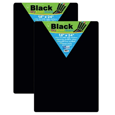 Flipside Products 18" x 24" Black Dry Erase Boards, 2ct.