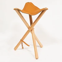 Jack Richeson Wood Stool with Leather Seat