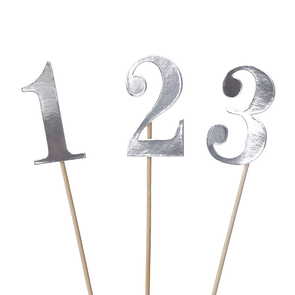 Style Me Pretty Silver Die Cut Wedding Table Numbers