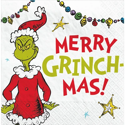 5" Merry Grinchmas Beverage Napkins, 64ct.