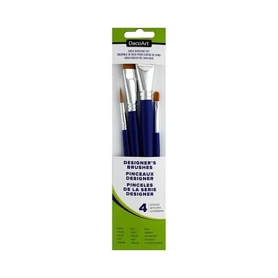 DecoArt® 4 Piece Basecoat Designer's Brush Set