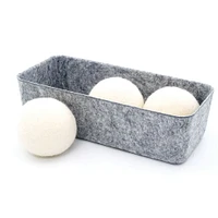 Welaxy Felt 3 Wool Dryer Balls with Gray Storage Tray