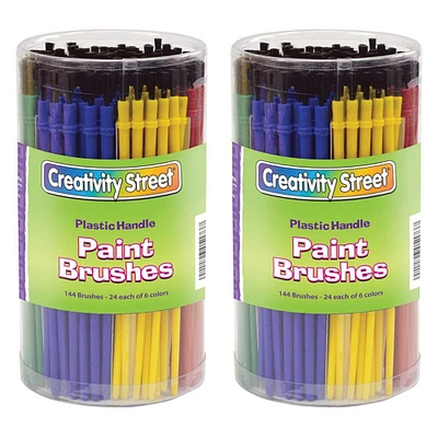 Creativity Street® Assorted Colors Plastic Handle Brushes, 2 Packs of 144