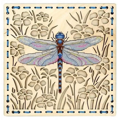MP Studia Dragonfly Cross Stitch On Wood Kit
