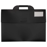 JAM Paper Black Thin Portfolio File Carry Cases with Handles Set