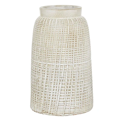 White Terracotta Coastal Style Vase