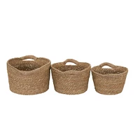 Household Essentials Natural Cattail Wicker Basket Set